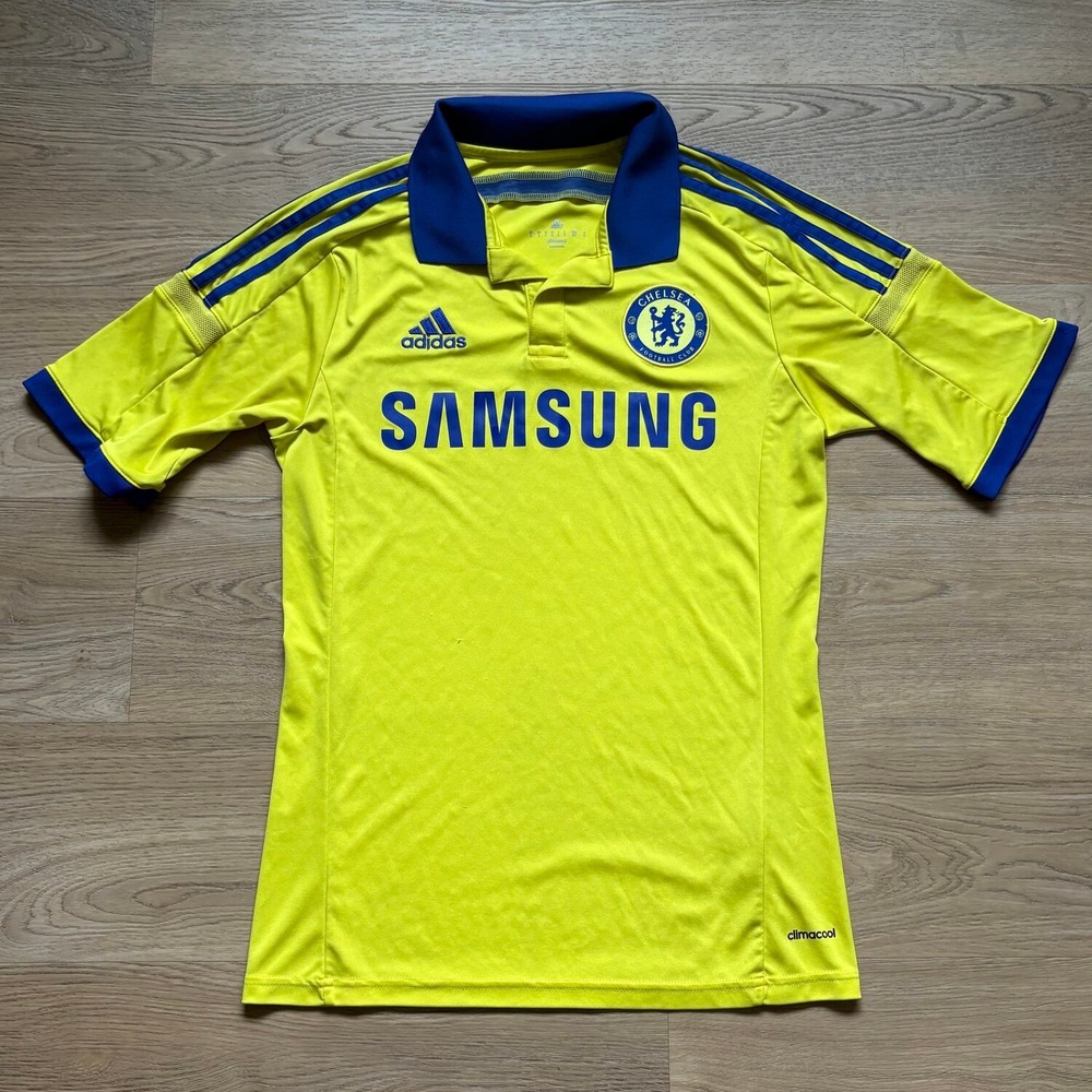 Adidas Chelsea FC Jersey Mens Small Yellow Excellent 2014-15 Samsung Away Polo